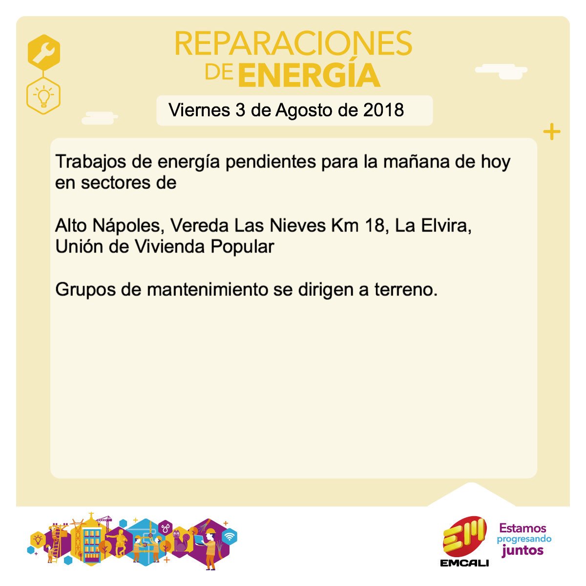 #LasNoticiasDeUno de #RadioUno: Maniobras 🚧de energía 🔌💡hoy en #Cali <a href="/EMCALIoficial/">EMCALI 🇨🇴</a>