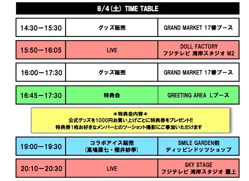 kaho_h_official's tweet image. #TIF 1日目終わりました😊
DREAM STAGE、コラボアイス販売に来てくれたみんなありがとう！！
暑いけど、やっぱり外でのライブは楽しいね！
水分補給しっかりして明日も楽しもう✨
#TIF2018 #TPD2018