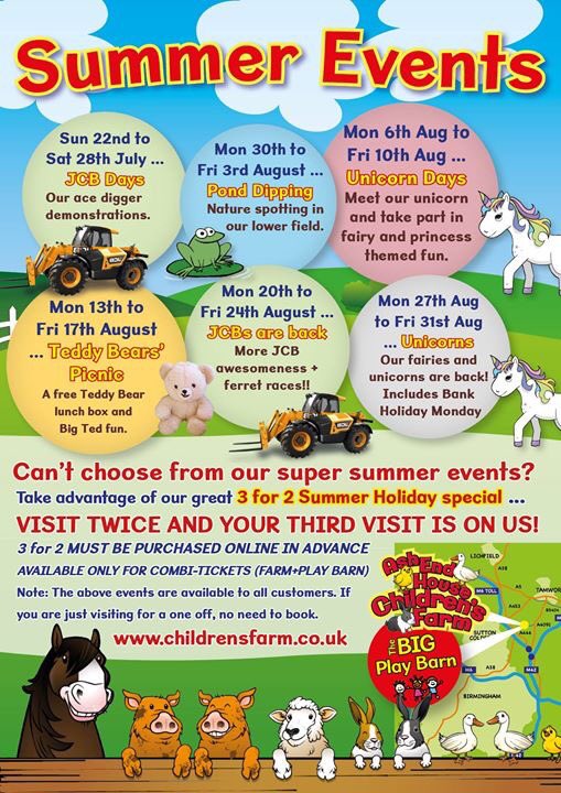 Summer events Down on the farm! 🐸🦄🐻🦆🐥🐣🐷🐮🐰