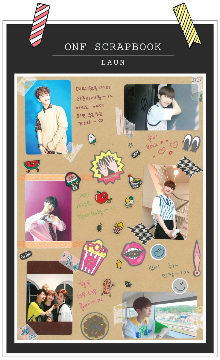 onfturkey's tweet photo. [#ONF1stAnniversary] 03.08.2018 FANCAFE güncellemesi: 

ONF - FOTOĞRAF ALBÜMÜ (Scrapbook) etkinliğinde paylaşılan fotoğraflar❤️Fotoğrafın üstündeki yazıları daha sonra çevireceğiz!

ONF - SCRAPBOOK 💡LAUN💡

#축데뷔1주년 #온앤오프 #ONOFF #ONF #ONF_DAY https://t.co/zNjh2X0WhV