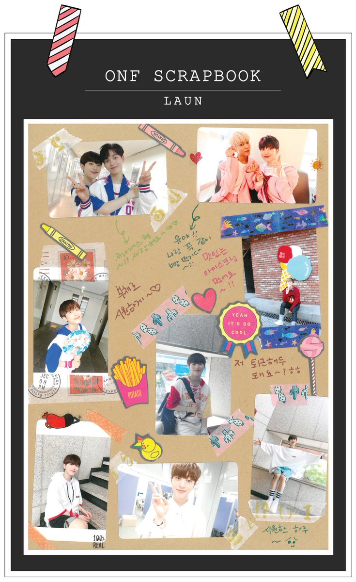 onfturkey's tweet photo. [#ONF1stAnniversary] 03.08.2018 FANCAFE güncellemesi: 

ONF - FOTOĞRAF ALBÜMÜ (Scrapbook) etkinliğinde paylaşılan fotoğraflar❤️Fotoğrafın üstündeki yazıları daha sonra çevireceğiz!

ONF - SCRAPBOOK 💡LAUN💡

#축데뷔1주년 #온앤오프 #ONOFF #ONF #ONF_DAY https://t.co/zNjh2X0WhV