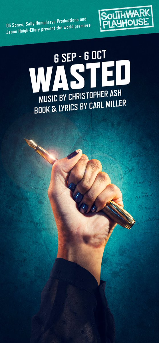 End your week right by booking tickets for <a href="/WastedMusical/">Wasted</a> <a href="/swkplay/">Southwark Playhouse</a>. A rock musical about the Brontës. Rockumentary, meets gig meets theatre. Creativity, innovation, passion, writing and more writing. Opening for its world premiere on September 6th. southwarkplayhouse.co.uk/show/wasted/