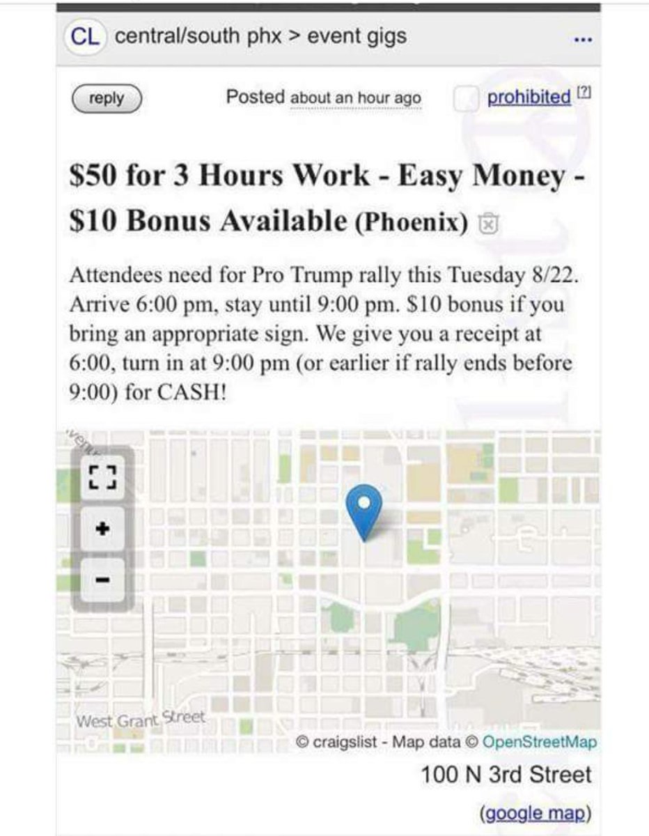 mmpadellan's tweet photo. #IRememberATime when the President of the United States was NOT so unpopular (despised) that he didn't need to post ads on Craigslist for fake, paid attendees.
It's all about SIZE with this fraud.
#SizeEnvy https://t.co/9EOhsXgWXi