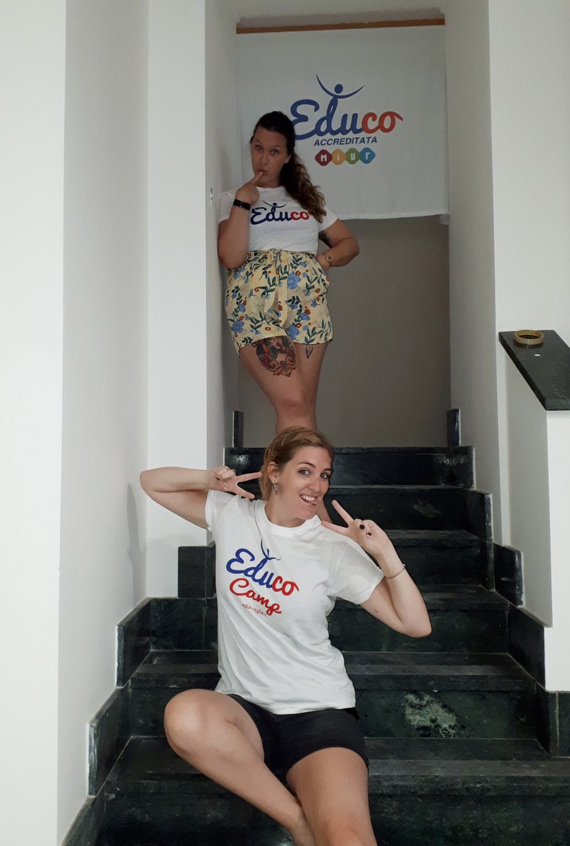 Educoitalia's tweet photo. The office staff have got that #FridayFeeling. Attempts to get an office photo took a while with these two #officephoto #happyfriday #letsgoeduco https://t.co/B2mNEn9zza
