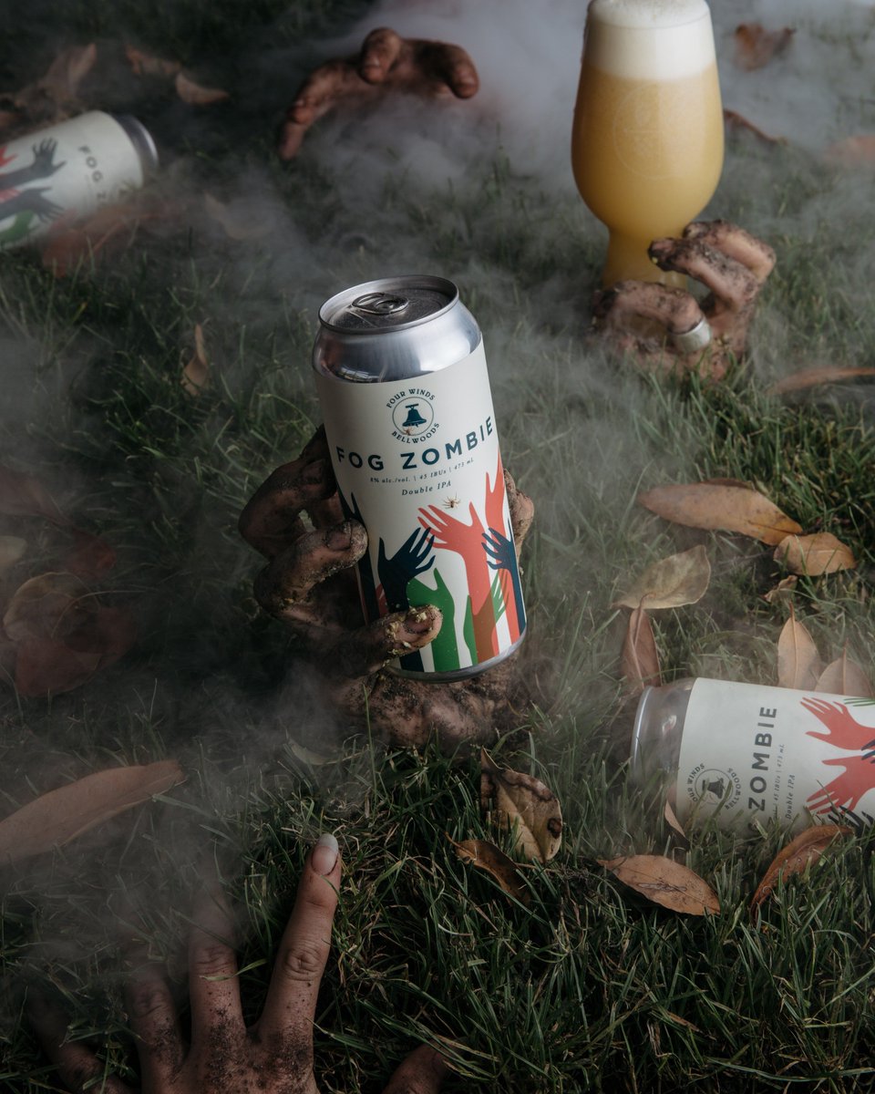 FourWindsBrewCo's tweet image. 🧟‍♀️FOG ZOMBIE🧟‍♂️ / 8% - 45 IBUs / This @bellwoodsbeer collab is a hazy, juicy double IPA that is bursting w/ tropical hop flavours &amp;amp; aromas that will leave you groaning for more. Glasses &amp;amp; 4pks in the tasting room starting right now! Shipping to liquor stores next week.