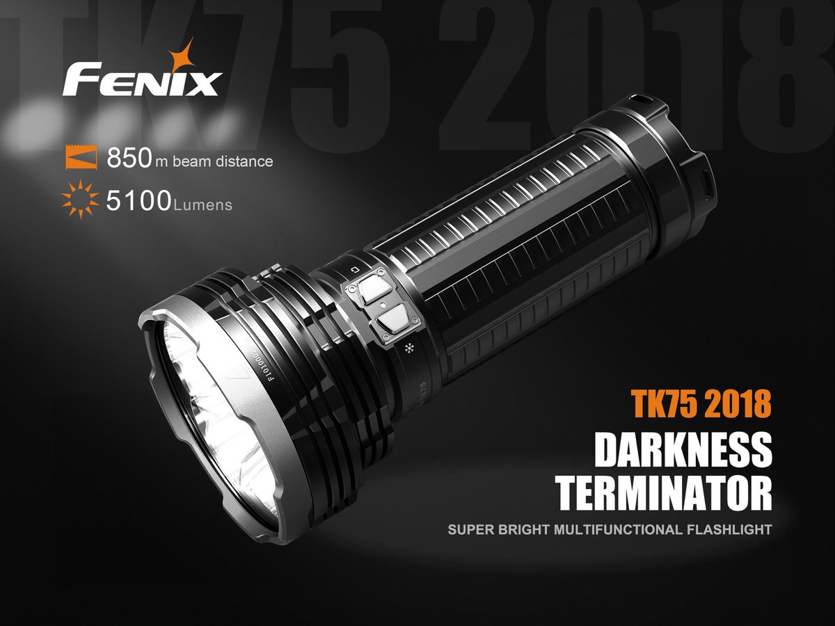 FenixLinternas's tweet photo. #fenix #TK75 2018 - Cupon 5 % descuento: Cupon5 hasta 15.8.2018 ¡Aquí está su respuesta a esas situaciones donde se necesita potencia, mucha potencia!
La TK75 es una linterna recargable con una asombrosa salida máxima de 5100 lúmenes y una distancia máx…https://t.co/eCxpe4URPg https://t.co/cmTj1DguRT