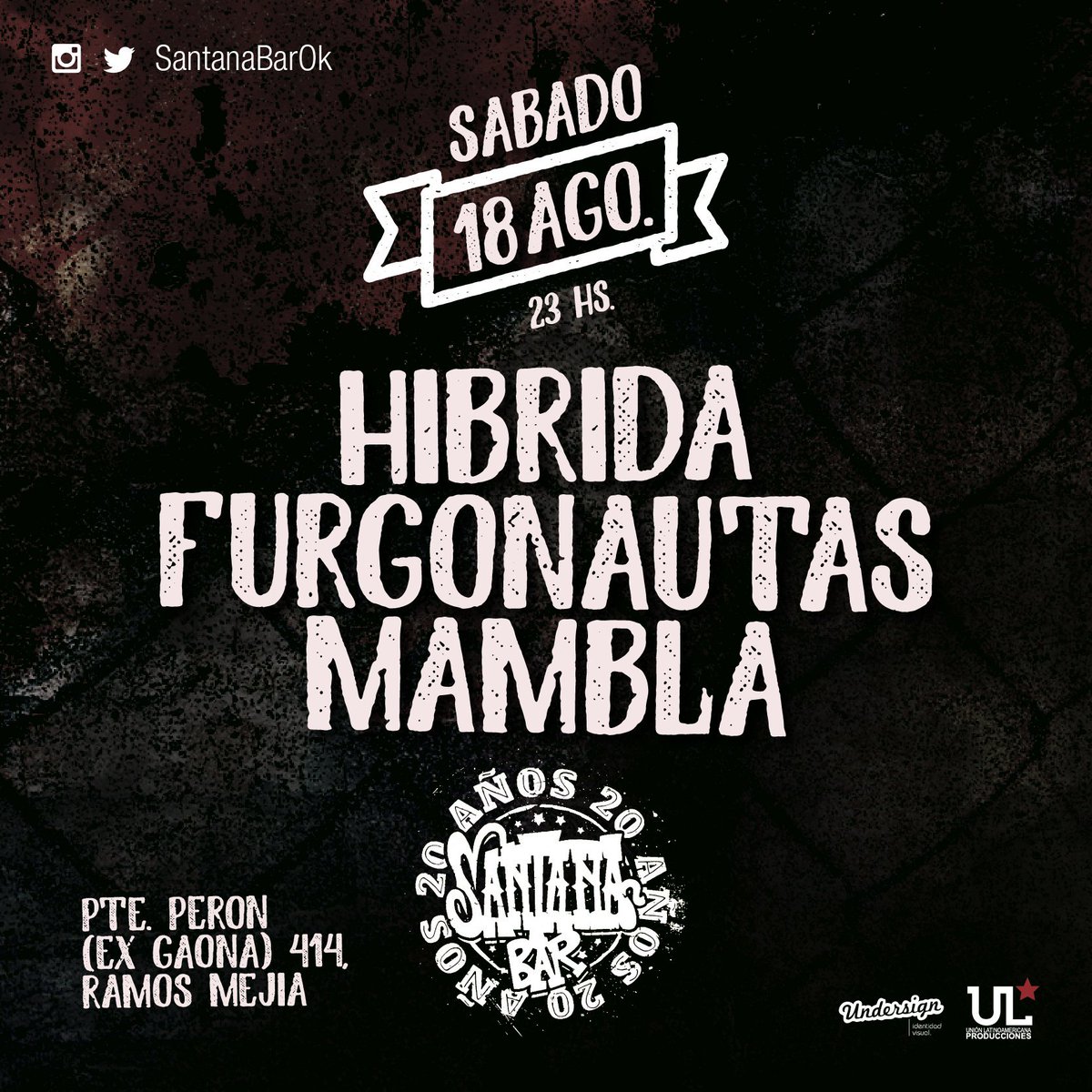 Furgonautas's tweet photo. ÚLTIMO show antes de la gira ⛰Detrás de las Montañas ⛰🇨🇱

18 de Agosto en @SantanaBarOK junto a #Hibrida y #Mambla.

Anticipadas a $120 por Inbox. https://t.co/HeqQIRq7Ka
