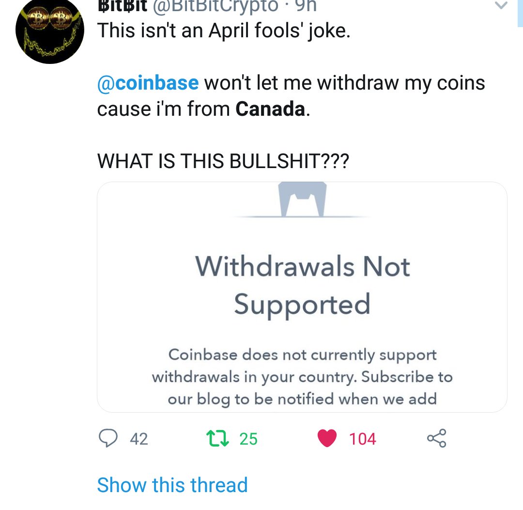 Francis Pouliot On Twitter Canadians Coinbase Users Are - 