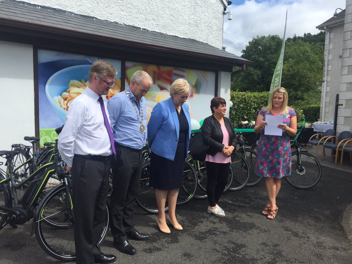 ShaneRaftery's tweet photo. In Glaslough where @HHumphreysFG launching New Electric Bikes with #DrumlinTrails in @MonaghanTourism @ancienteastIRL https://t.co/tqbTXd6ujr