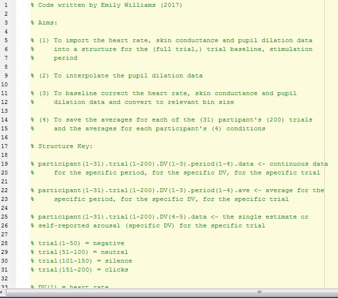 DrEmWilliams's tweet image. Returning to my psycho-physiological study of #timeperception and #arousal to finish off the analysis. So grateful to past-me for all the comments and to Hershman et al (2018) for an excellent blink detection method. I&apos;d almost forgotten how fun programming is! #matlab