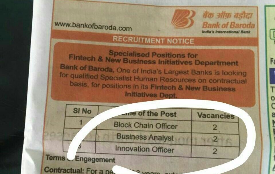 Btcexpertindia's tweet image. we are happy to see #blockchain and #crypto vacancies are generating in India.  This is a sign of new India ..hope to seee more in future....
#bob #banks #BEI #cryptocurrency #bitcoin