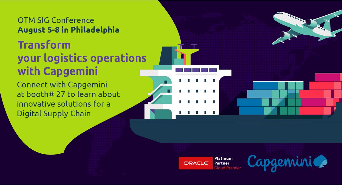 Jon Lundstedt (@jon_lundstedt) on Twitter photo Going to the #OTMSIG next week in Philly? Stop by <a href="/Capgemini/">Capgemini</a> booth to talk digital supply chain transformation. <a href="/SCMOracle/">SCM Oracle</a> @CapgeminiOracle <a href="/CapgeminiNA/">Jason Curry</a> Going to the #OTMSIG next week in Philly? Stop by <a href="/Capgemini/">Capgemini</a> booth to talk digital supply chain transformation. <a href="/SCMOracle/">SCM Oracle</a> @CapgeminiOracle <a href="/CapgeminiNA/">Jason Curry</a>
