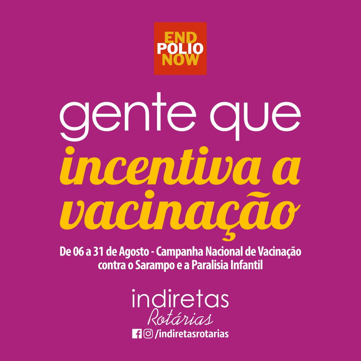 indrotarias's tweet photo. A vacinação é a mais segura e eficaz forma de proteger as crianças contra diversas doenças, como a poliomielite e o sarampo. De 6 a 31 de agosto, leve as crianças de 1 a menores de 5 anos de idade a uma unidade de saúde e não se esqueça da caderneta. https://t.co/WixUbR7iaP