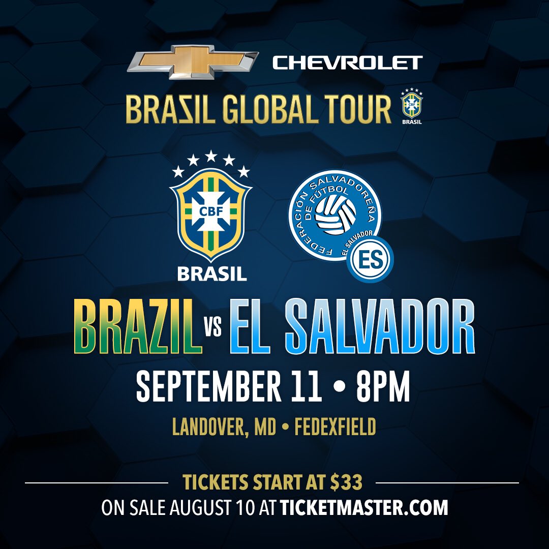 NWStadium's tweet image. JUST ANNOUNCED:  Don't miss this world-class soccer matchup when national teams Brazil and El Salvador face off here on Sept. 11th. Tickets go on sale on Aug. 10th. ⚽️

Want to get your tickets early? Sign up for the exclusive pre-sale: bit.ly/2ODiEvY