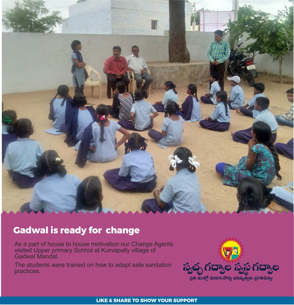 GadwalSBM's tweet photo. 02nd August update: Our change agents at Gadwal district.

#SwachhBharat #Gadwal #SBM #GadwalSBM #SwachhBharatMission #CleanIndia #MYIndia #MissionSwachhIndia https://t.co/ZkYSh80pl7