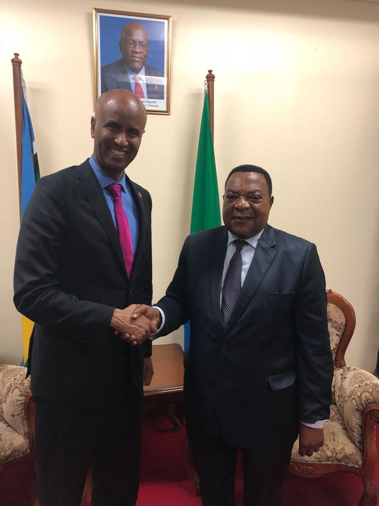 HonAhmedHussen's tweet photo. Met with the Foreign Minister of Tanzania Augustine Mahiga to discuss the important work they're doing to integrate refugees. https://t.co/6Fo3MTQVe0
