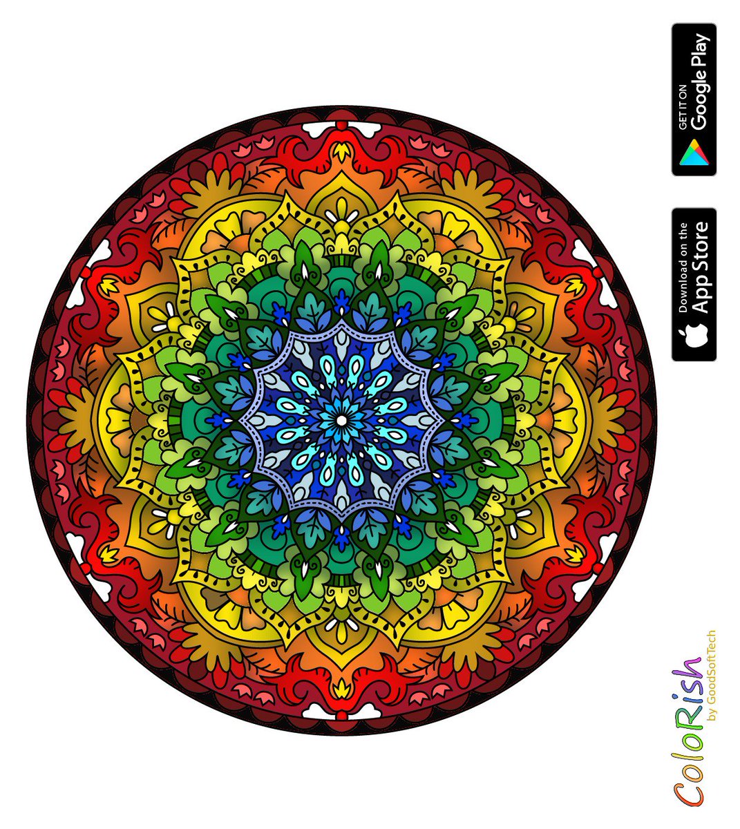 Ama_setorero's tweet photo. #colorish
唐突に…これが今使ってるマンダラ塗り絵アプリ。楽しいよ。
薄目にするとグラデーションぽく見えたらいいなぁ https://t.co/ZoDRk5Z9AJ