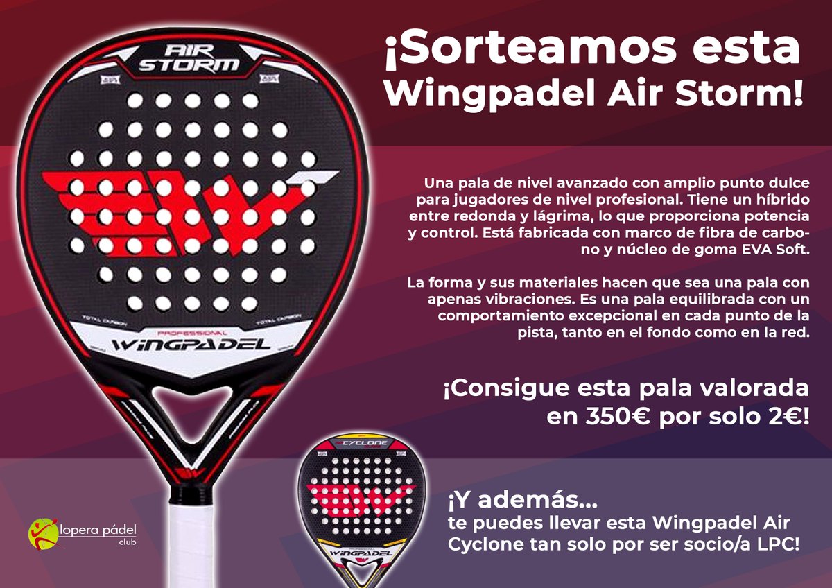 LoperaPadelClub's tweet photo. Mucho que ganar en nuestro VII Abierto "Lopera Pádel Club" #pádel #lopera https://t.co/F7hFCLG9fj