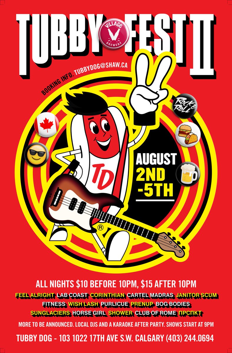 VillageMikeG's tweet photo. This weekend is the 2nd annual TubbyFest. ⁦@tubbydoghotdogs⁩ Come down every night for all the ⁦@villagebrewery⁩ tall cans, hotdogs and Rock’n’roll you can shove in your face. https://t.co/C0mEfHfkij