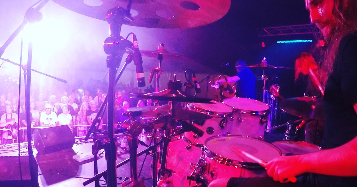 A quick screengrab of some footage I shot at #cambridgerockfestival2018 last weekend! #drummer #gig #longhairdontcare #sabianuk #dwdrums #loscabosdrumsticks #remo #slapklatz #audix #protectionracket #lovemylife #lovemyjob
