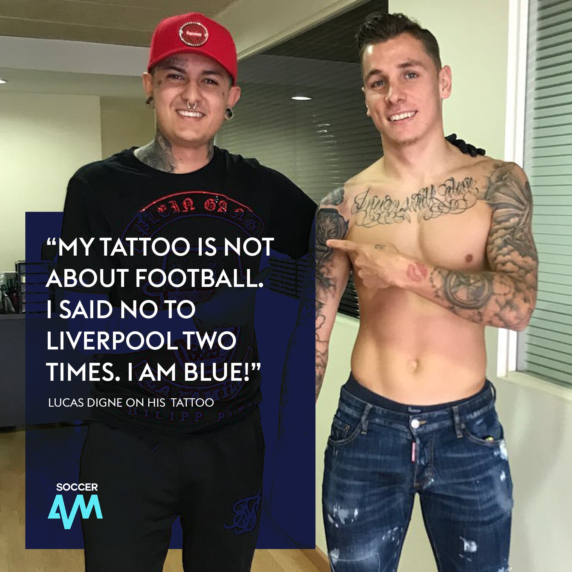 Soccer Am Lucas Digne Fires Back At Liverpool Fans Regarding His I Never Walk Alone Chest Tattoo T Co C5uwqamlta Twitter