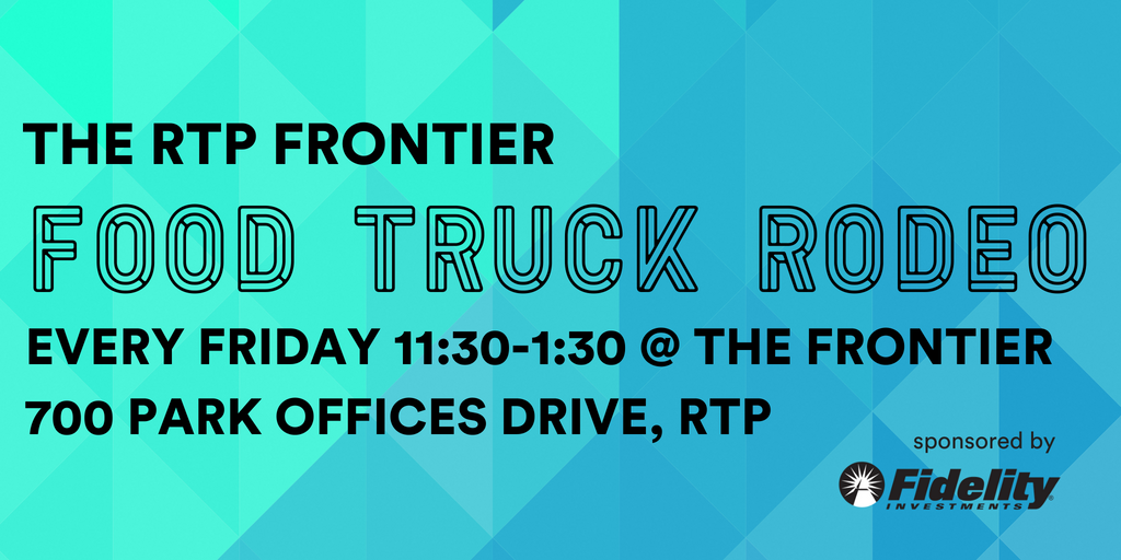 FrontierRTP's tweet photo. It's almost time for our Friday Food Truck Rodeo! Enjoy lunch from @CADoodleMoo @fahsyrahs @ThePotatoWagon @Sympathy4Deli @CocoaForte @Quesomonsternc from 11:30-1:30 today in #RTP https://t.co/EsZh4dmPnm