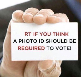 Please RT If You Think A #PhotoID Should Be REQUIRED To #Vote! 

.<a href="/realDonaldTrump/">Donald J. Trump</a> #MAGA 

#WakeUpAmerica #2ADefenders