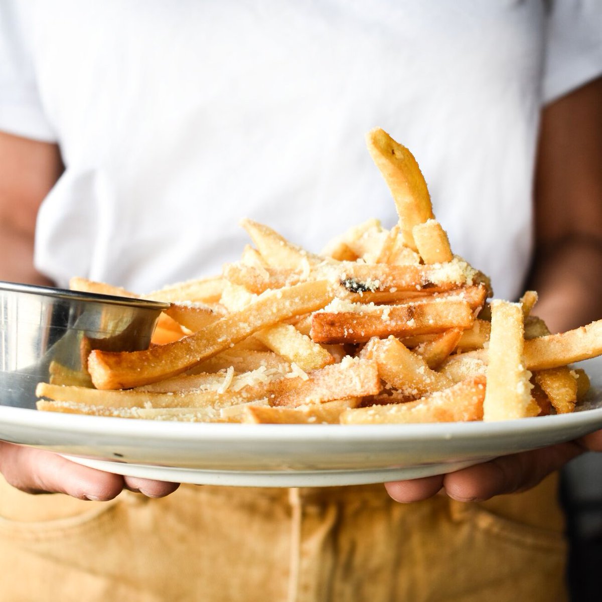 standardhtx's tweet photo. Parm fries on Friday. What could be more perfect? https://t.co/5YJveA29mV
