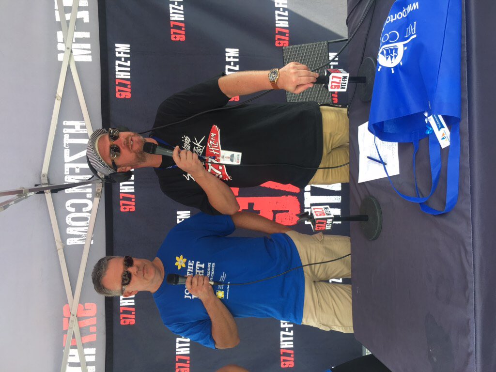 977HTZFM's tweet photo. NRP Superintendent Brian Ash is chatting with TJ at the Biggs and Barr BQ! Cops for Cancer are raising money by balloting for an autographed guitar! #CanalDays #BBBQ #IAMHTZFM #PorticiPATE https://t.co/5qw9tHtFbd