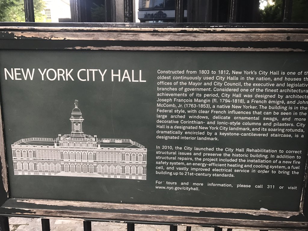 bohndrake's tweet photo. The kiddos and I walked past City Hall in #NYC a few times yesterday. I tried to answer their questions abt it as best as I could, until my daughter asked if Judge Judy worked there and keeping a straight face was difficult #MaybeSheDoes #NYCHistory https://t.co/Oy6pH6ncUx