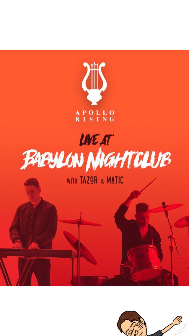 ApolloRising's tweet image. Catch us tonight performing a live set at @BabylonOttawa ! Doors at 10pm tickets are 10$ 👏🏻😩
