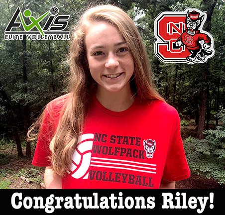 Axis_EliteVB's tweet photo. Big SHOUT OUT to our own Riley Whitesides for her commitment to play volleyball for North Carolina State University!  #axisproud #axistrainingworks #axiselitevb #AEVA #JVA #SAVL https://t.co/LpSopRUENf