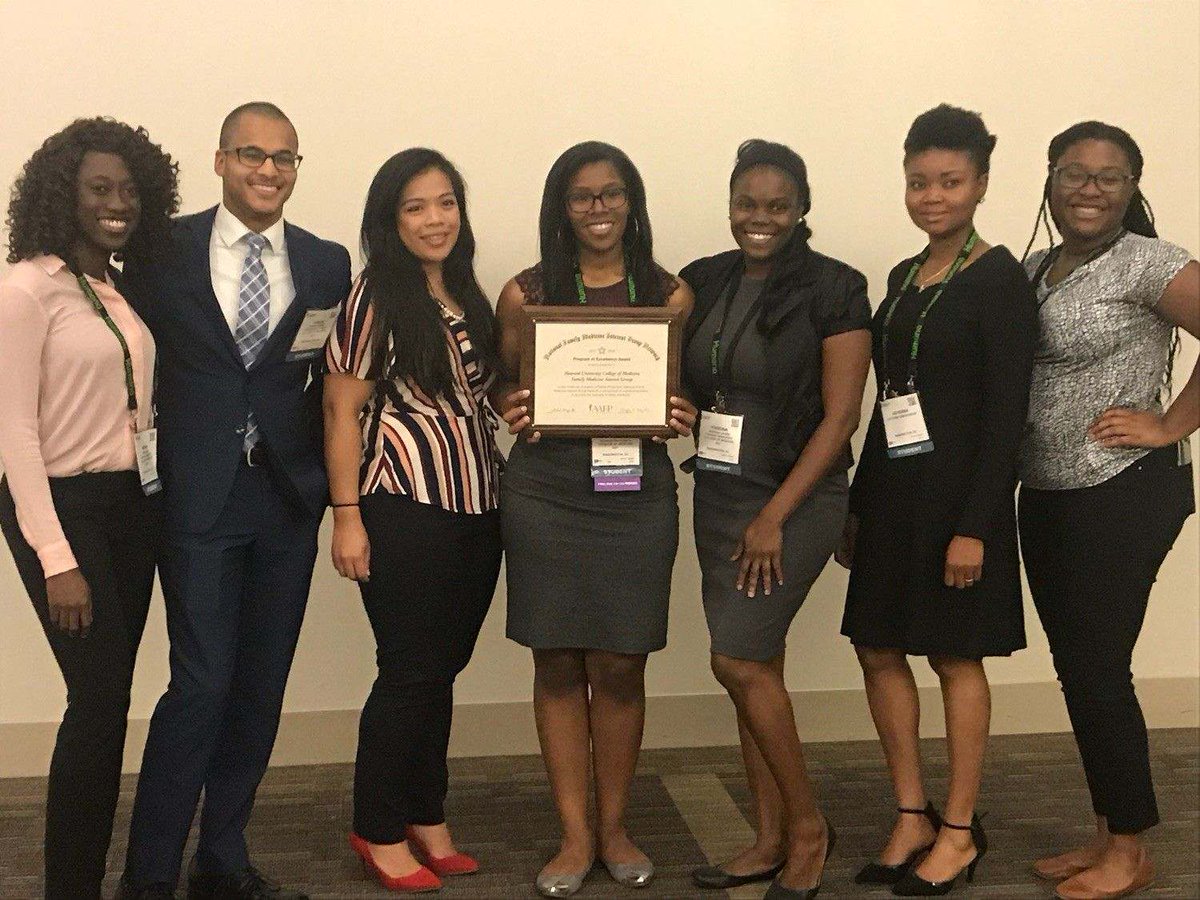 krishnanmd's tweet photo. A big congratulations to the @HUCMFMIG for being awarded the  @AAFP_FMIG Overall Program of Excellence award ! The highest honor for an FMIG. As their advisor, a joy to work with these #FamilyMedicine leaders! #FMRevolution #AAFPNC #AAFPNC2018 @HowardU @aafp https://t.co/zXwgWaZILn
