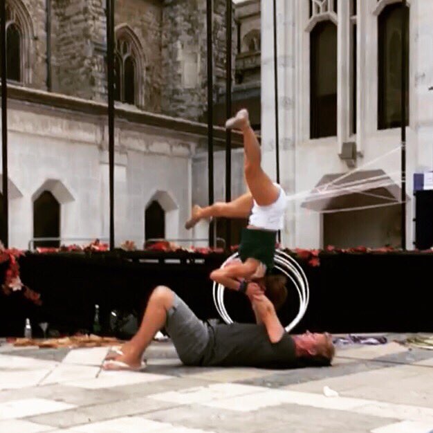 tjfrisby's tweet photo. when you sit in the wrong place at the #womenworkandpower show in #guildhallyard 
thanks #bettybrawn &amp; co for showing our girls they can be strong &amp; graceful (&amp; very funny!) #gobetty https://t.co/KRIPVMnyH9