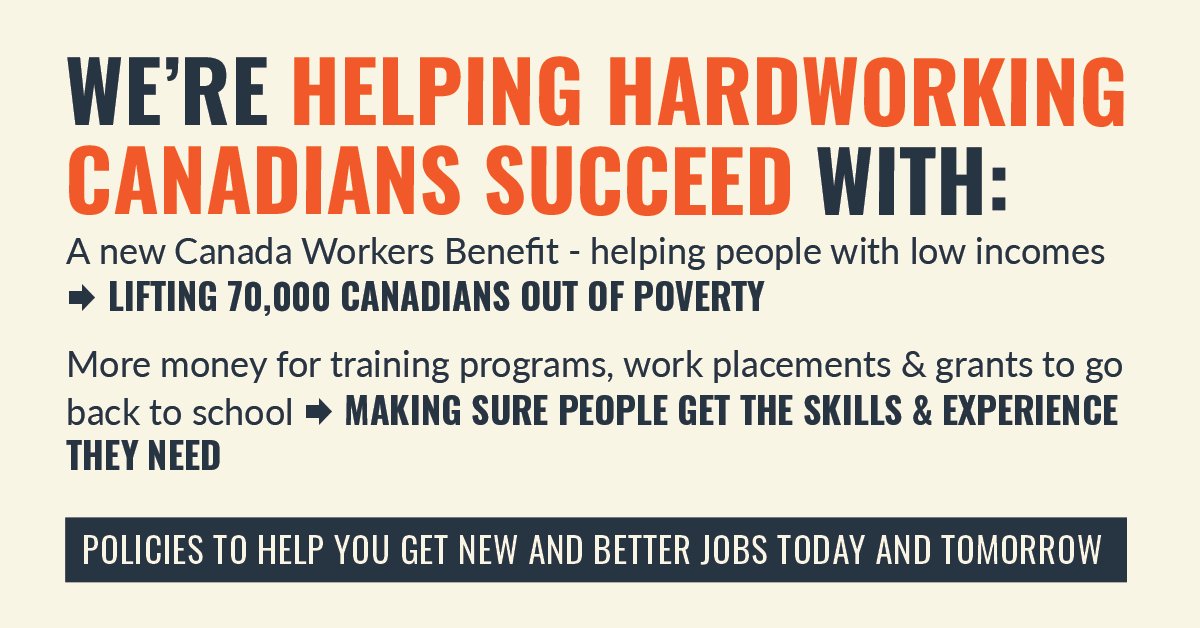 JustinTrudeau's tweet photo. Everyone deserves a real &amp; fair chance at success. That’s why we’re focused on making sure Canadians get the support &amp; tools they need to find work, learn new skills, and build successful careers. https://t.co/hEkCt9AniI