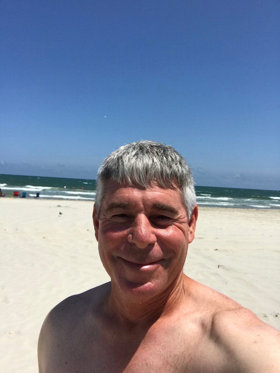 Enjoying the beach sun and wind at Mustang Island. Ready to swim a little. A whole day without working in the yard.  #langleysummerselfie