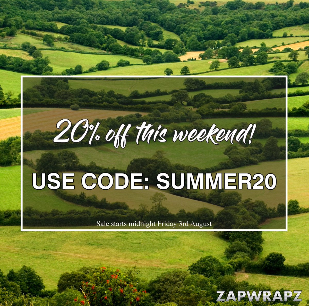ZapWrapz's tweet photo. 20% off this weekend, starts midnight.
#zapwrapz #summersale #vape #vapecommunity #vapers #vapelyfe #vapefamily #vapeallday #vapeon #modwraps #drones #DJI (Custom wraps are not included!) https://t.co/WnDKoslsv5