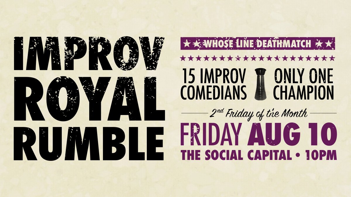 Next Friday, this big battle goes down. 15 improvisers – 1 champion. Tickets at irr8.bpt.me