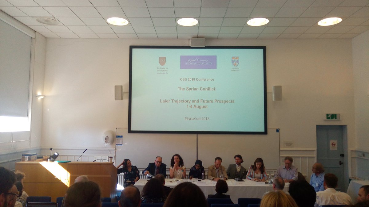 _helinyildiz's tweet photo. Roundtable of distinguished speakers at #SyriaConf2018 : "Where is Syria going?" @SyriaStudies @univofstandrews https://t.co/hXIcqg1o2f