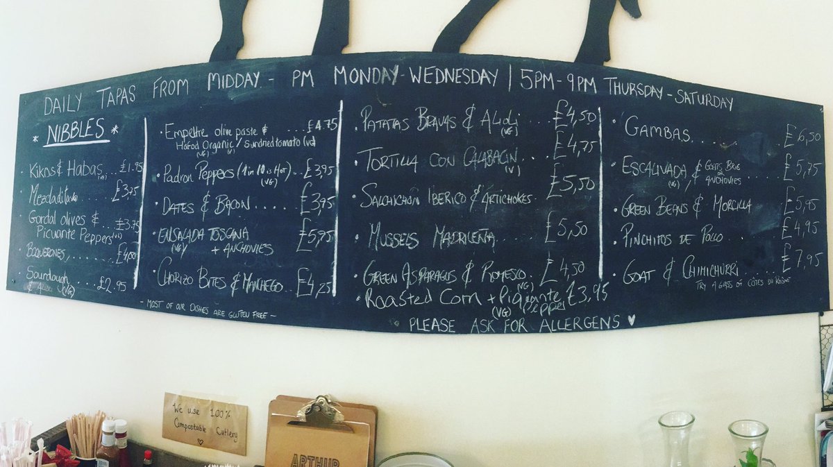 ArthurNeave's tweet photo. This weekend’s evening tapas menu open til 10pm Thurs, Fri &amp; Sat. Fully booked on Saturday but availability tonight &amp; Friday so call by for a tapas or two! #arthurneave #cafe #tapas #continentalvibes #weekendmenu #spanishfood #walterroad #uplands #swansea https://t.co/99lGFLotzd