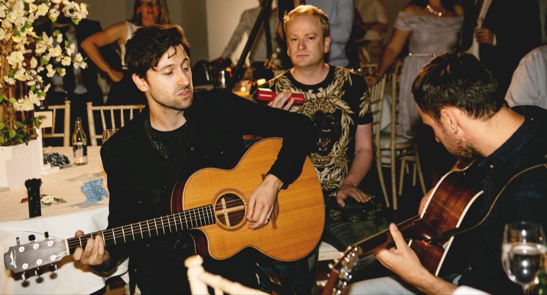 shtock1's tweet photo. Our wedding was special but @delorentos showing up of their own accord @HotelDoolin to sing "In The Moment" was a unique experience nobody in the room will ever forget. Thanks so much lads! https://t.co/Om6gje7HUx