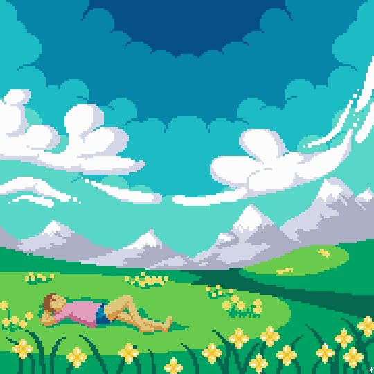 scrixels's tweet image. my #musicalinspiration: Happiness by Jónsi&amp;amp;Alex (&amp;amp;the whole Riceboy Sleeps album in general) feels like a slow, peaceful summer afternoon spent watching clouds
 #pixel_dailies @Pixel_Dailies #pixelart
listen here: youtube.com/watch?v=oPI2uY…