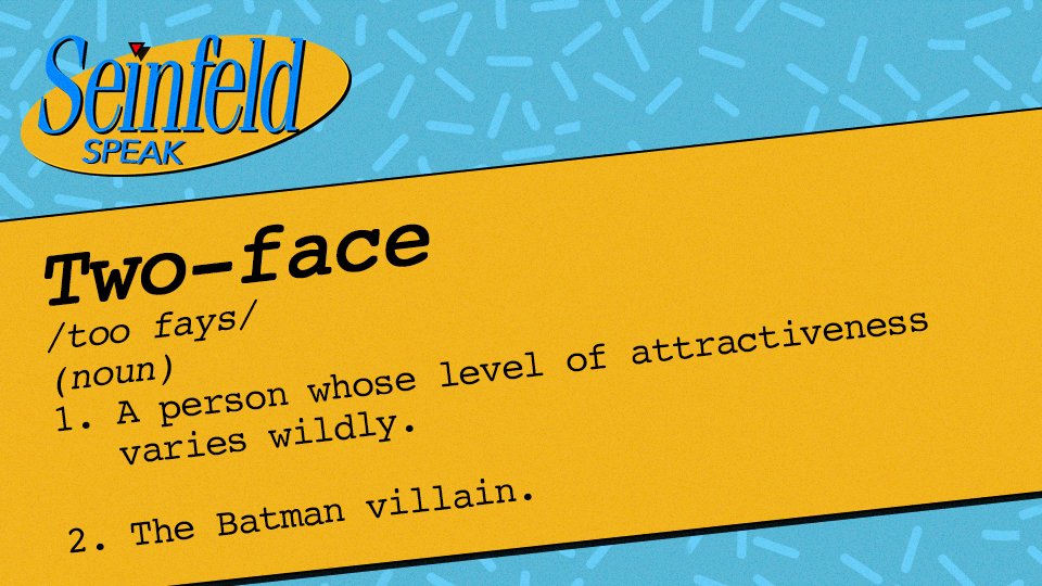 Who coined the phrase first, Batman or Seinfeld? https://t.co/l0LUaaccWJ