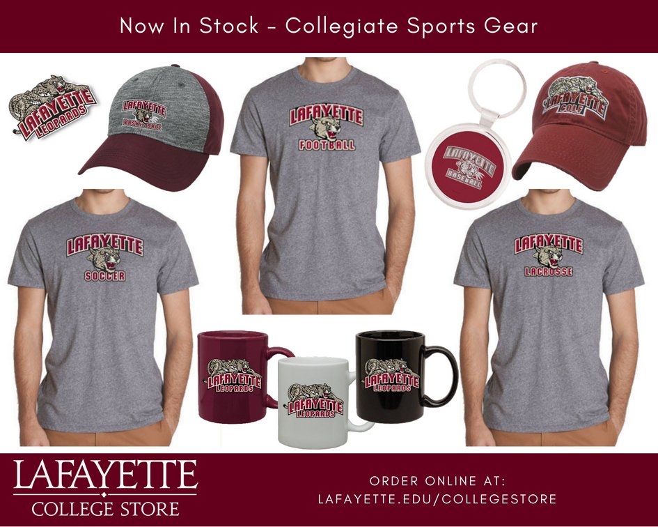 LafColStore's tweet image. We've just received a new shipment of athletic merchandise, including #Tees #KeyTags #Caps all available online at: lafayette.edu/collegestore #RollPards #LafCol