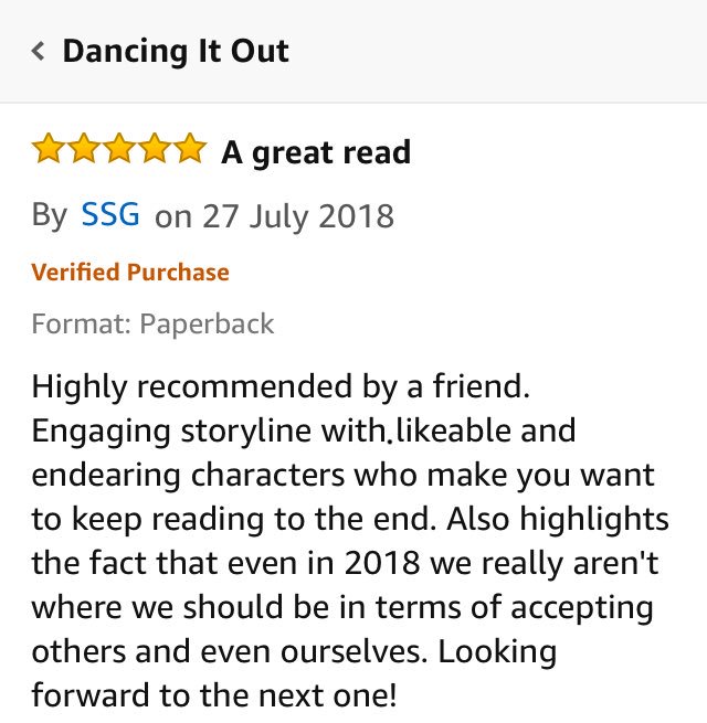 lisa_elliot's tweet photo. Thanks for the great review, SSG! So glad you enjoyed the book 😊🙏🌈❤️🤓 #lesbianfiction #lesfic #lesbianromance #firstlove #bookreview #review #dancingitout #lisaelliot #NewReleases #outnow https://t.co/i5vDmaVDDe