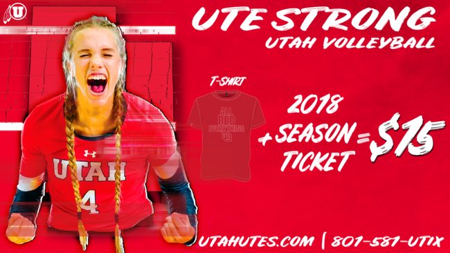 UtahVolleyball's tweet photo. Go get your season tickets now! 
#utestrong #utahvb https://t.co/jJws6OHttR