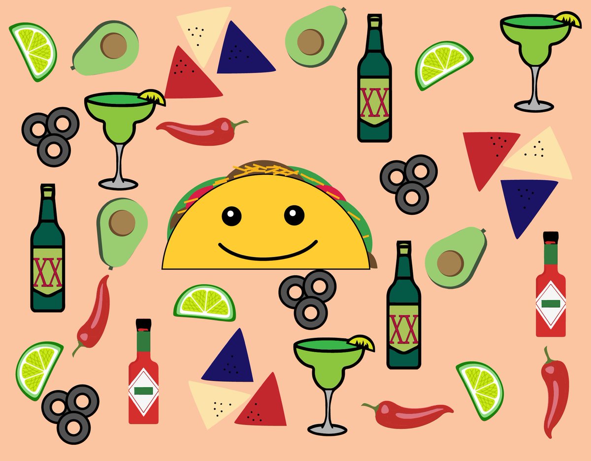 richardstiso's tweet photo. https://t.co/QlPcOMTI4D 

Tacos &amp; burritos challenge. It’s 5:00 somewhere! #TacoTuesday #DesignPatterns #ArtistOnTwitter @Spoonflower @tacobell @RoosteryHome @sprout_patterns https://t.co/ES6UTaCJLO