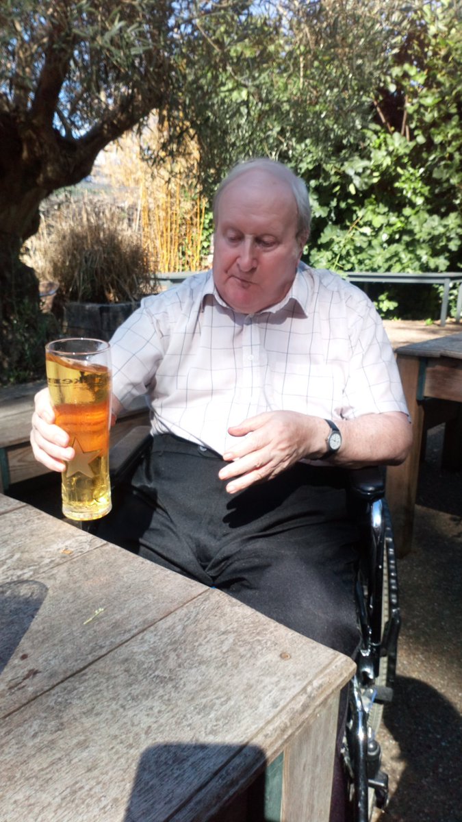 mg_homes's tweet photo. John enjoying a #pint @gorgeanddragonspeldhurst #sun #fun #active #care #carehome #TunbridgeWells #summersun #beer #beergarden #lovinglife https://t.co/KQxqO7vGOI