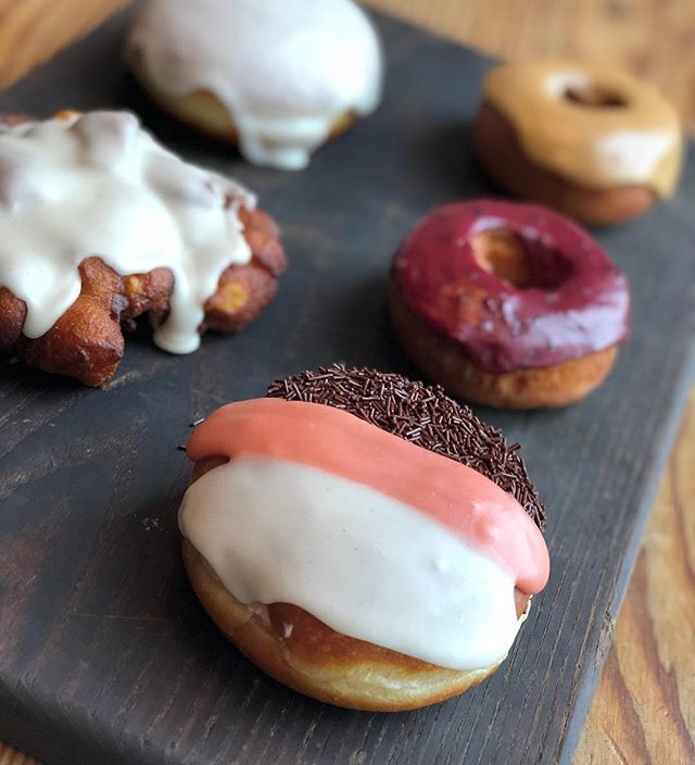 RodeoDonut's tweet photo. Menus across the city are changing for August and ours is too! Hungry? Come try our brand new #Neapolitan donut this weekend 🍩🍓🍫 #friday #treatyoself #donuts #seasonal https://t.co/H1iPgFQYyt https://t.co/qCnigUu81m