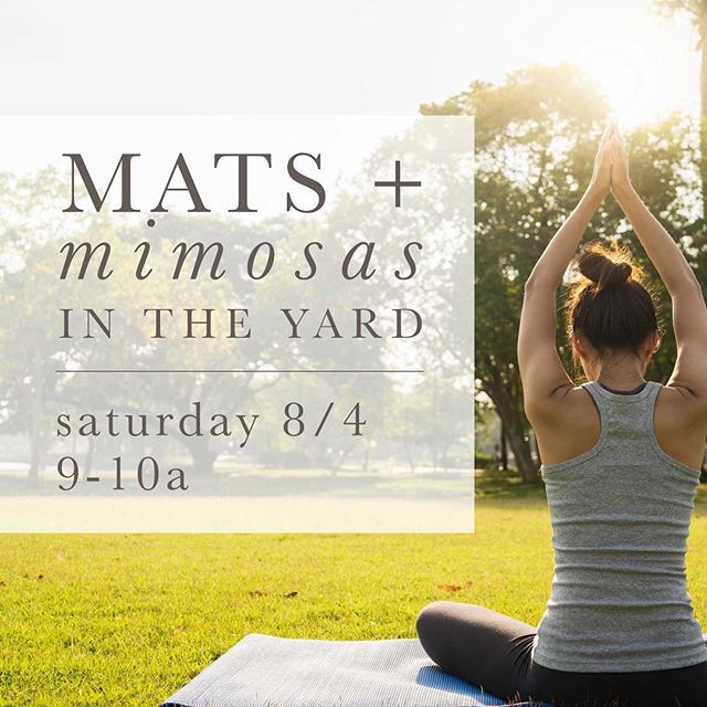NovakBrothers's tweet photo. TOMORROW MORNING! Sign up for Mats + Mimosas in the Yard and enjoy a yoga/pilates combo in the Summit at Rivery Park courtyard followed by mimosas from @bbshomecooking. Bring your mat and save your spot: https://t.co/TPTEgE2JTT https://t.co/Mm84ufcH4J